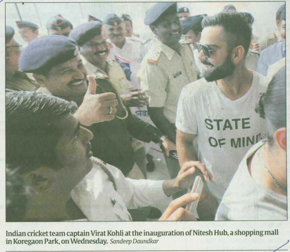 Pune Indian Express – Virat Kohli sets in motion Nitesh Hub, with the inauguration ceremony